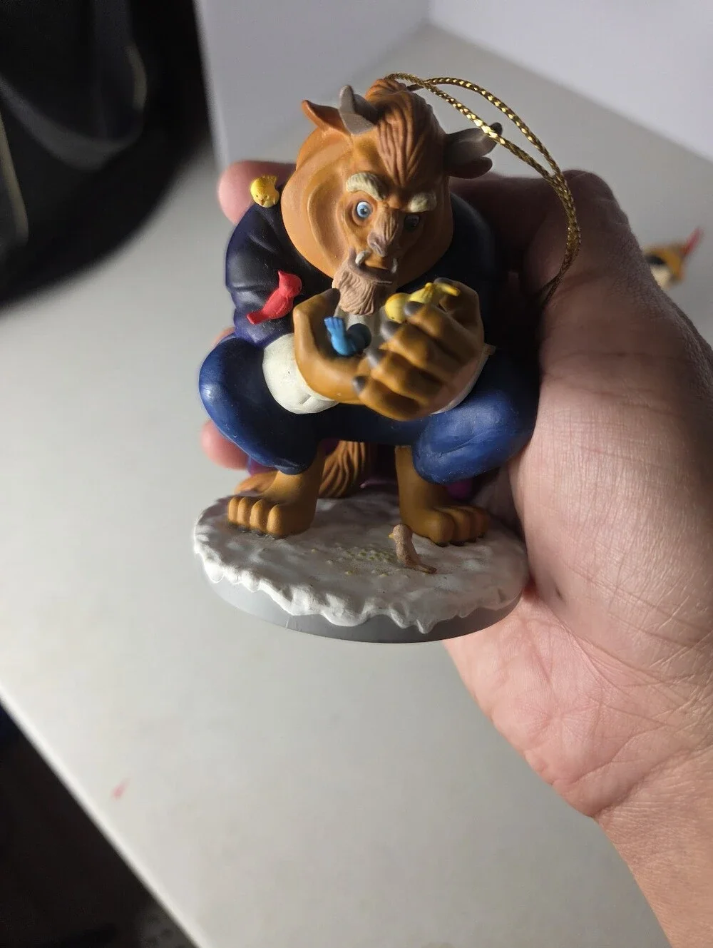 Lot of 5 Vintage Disney Ornaments Figurines Grolier Hallmark Beast Simba